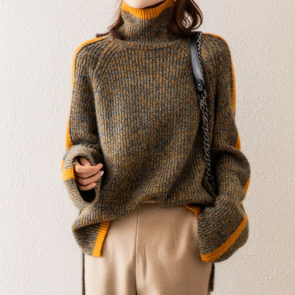 Oversized Soft Wool Turtleneck Pullover Sweater