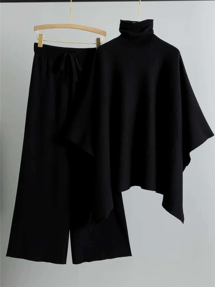 Relaxed Fit Wide-Leg Two-Piece Knit Set