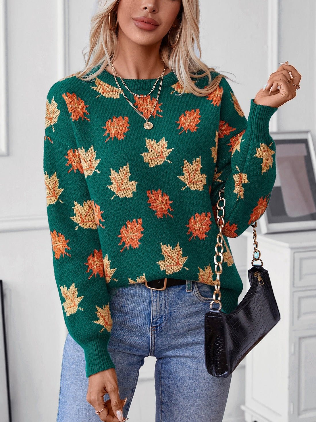 Knitted Relaxed Fit Crewneck Sweatshirt