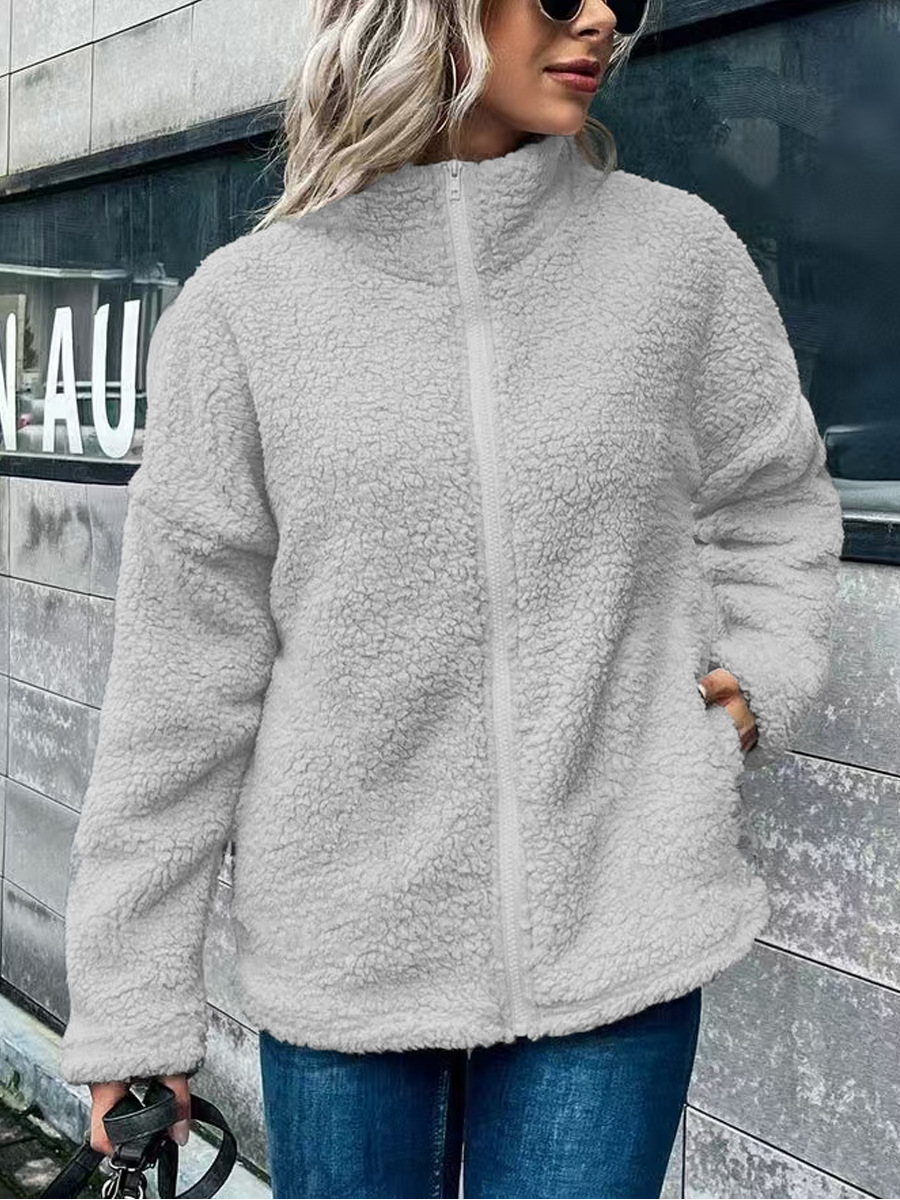 Wool Blend Oversized Fit Fleece Coat