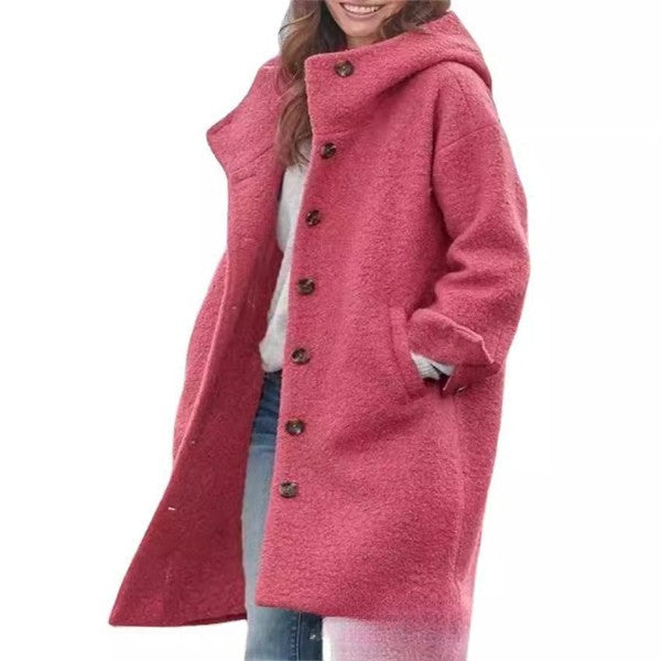 Wool Oversized Hooded Full-Length Coat