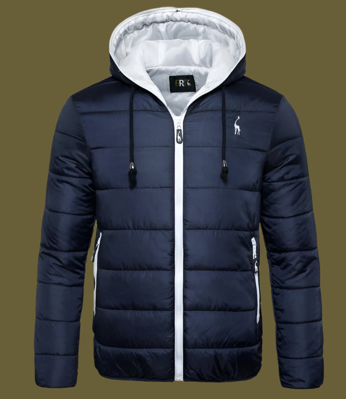 Water-Resistant Quilted Down Hooded Jacket