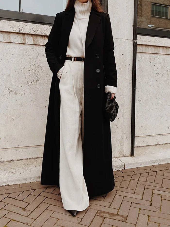 Wool Relaxed Fit Ankle Length Coat