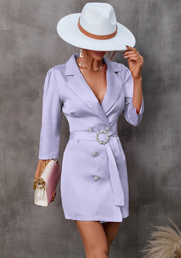 Mini Tailored Wrap Belted Blazer Dress
