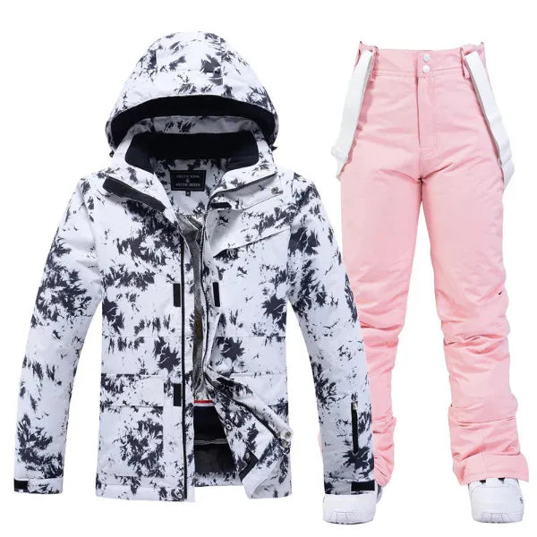 Two-Piece Insulated Water-Resistant Hooded Ski Jacket