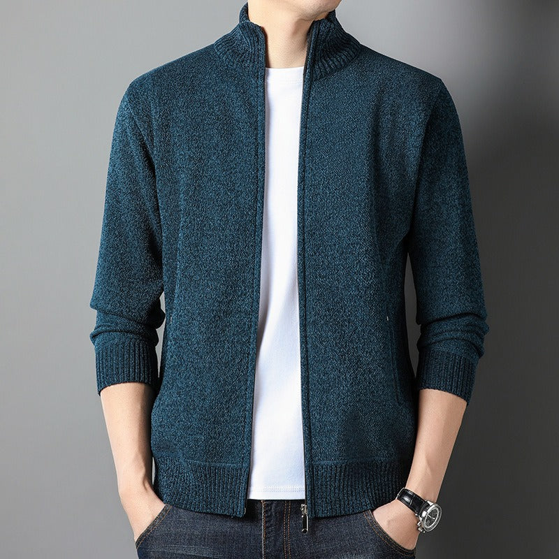Fine Gauge Knit Full Zip Cardigan