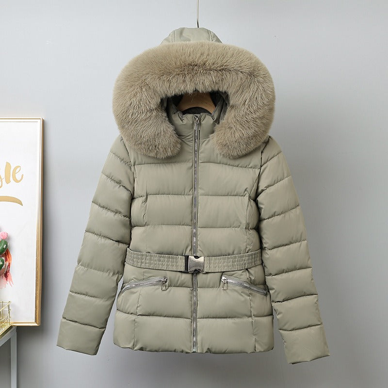 Insulated Faux Fur Hood Puffer Coat
