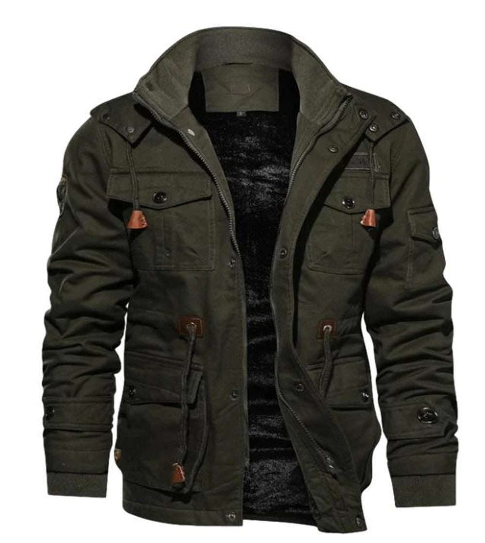 Fleece Lined High Collar Regular Fit Coat