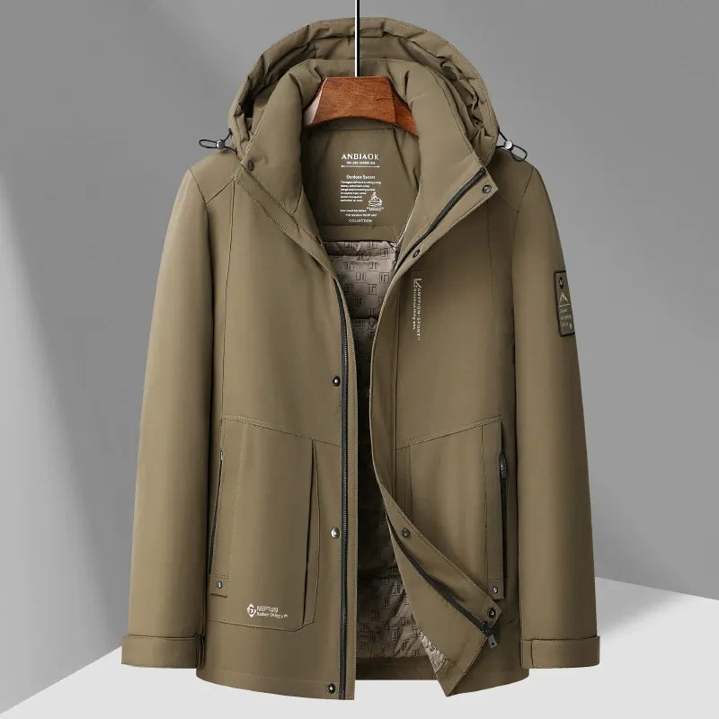 Adjustable Hood Quilted Down Jacket