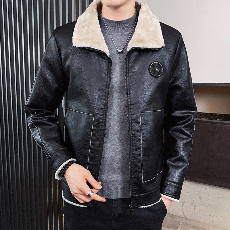 Shearling Collar Structured Fit Jacket