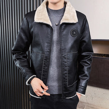 Shearling Collar Structured Fit Jacket