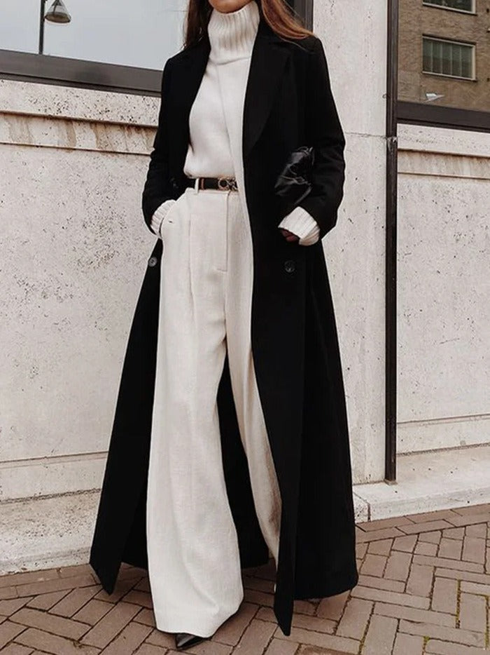 Wool Relaxed Fit Ankle Length Coat