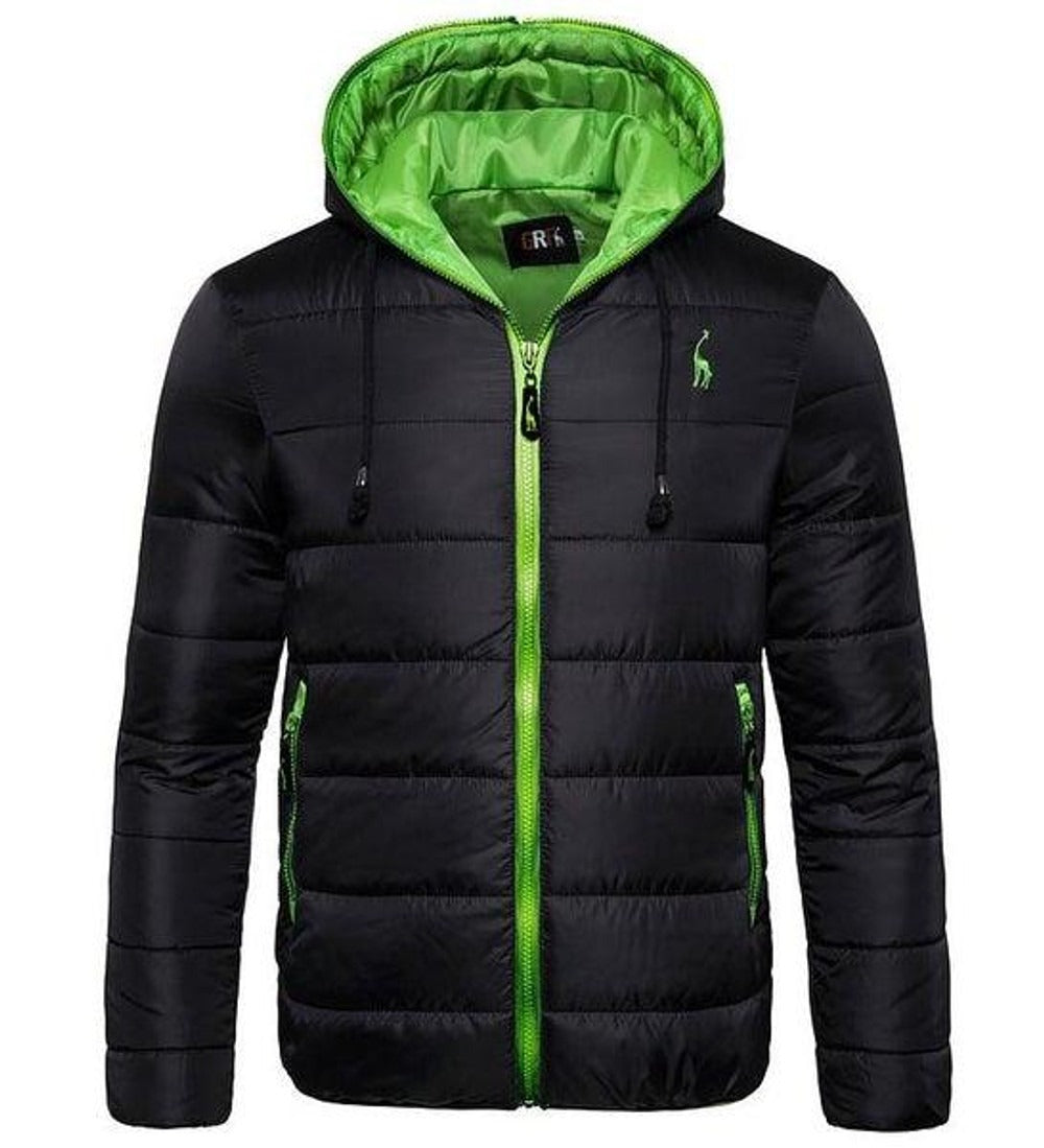 Water-Resistant Quilted Down Hooded Jacket