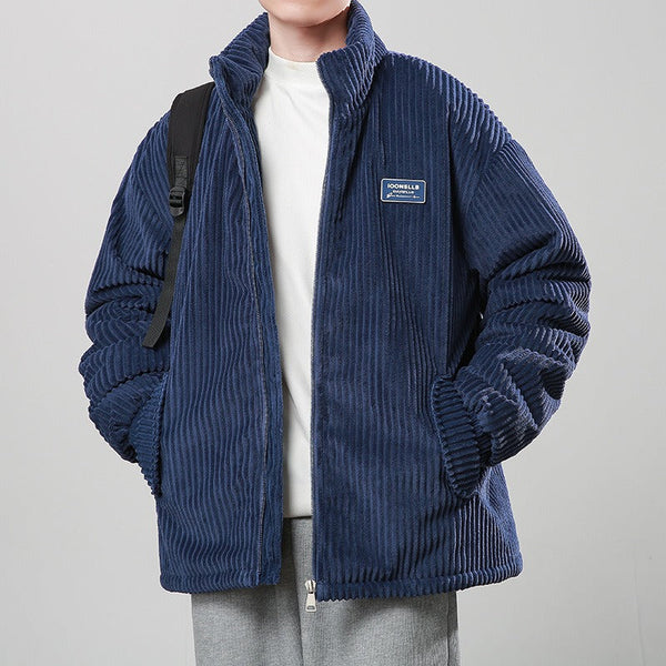Men’s Jacket - Corduroy - Stand Collar - Elasticated Cuffs and Hem