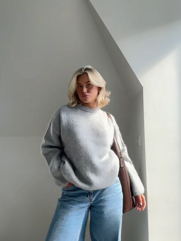 Oversized Fuzzy Texture Pullover Sweater