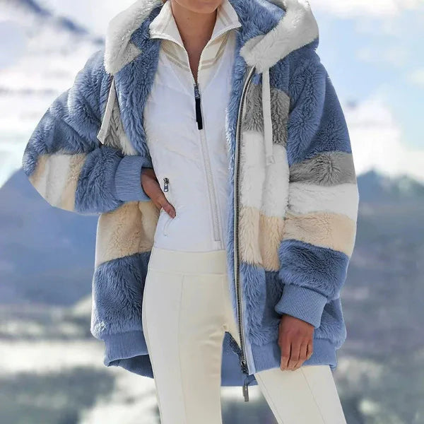 Plush Faux Fur Oversized Hooded Jacket