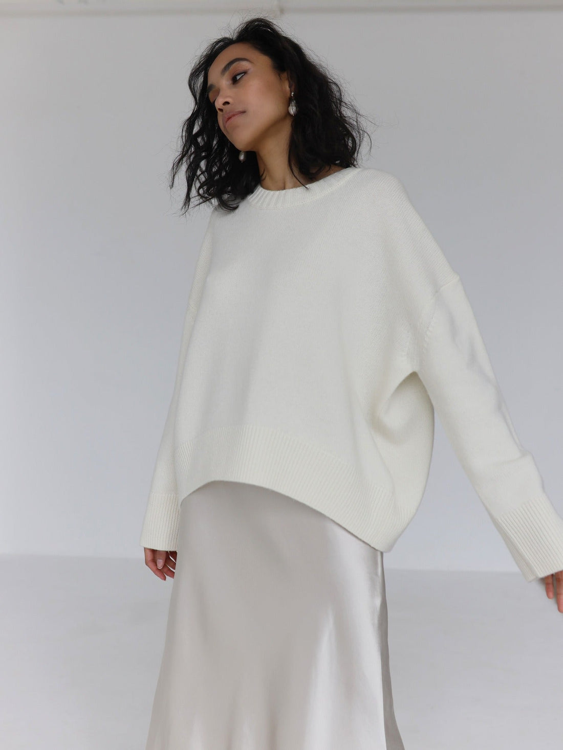 Knit Blend Oversized Fit Sweatshirt