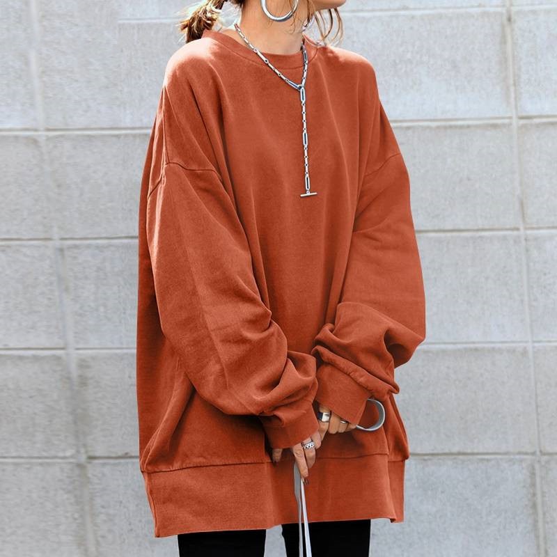 Soft Knit Oversized Tunic Sweatshirt