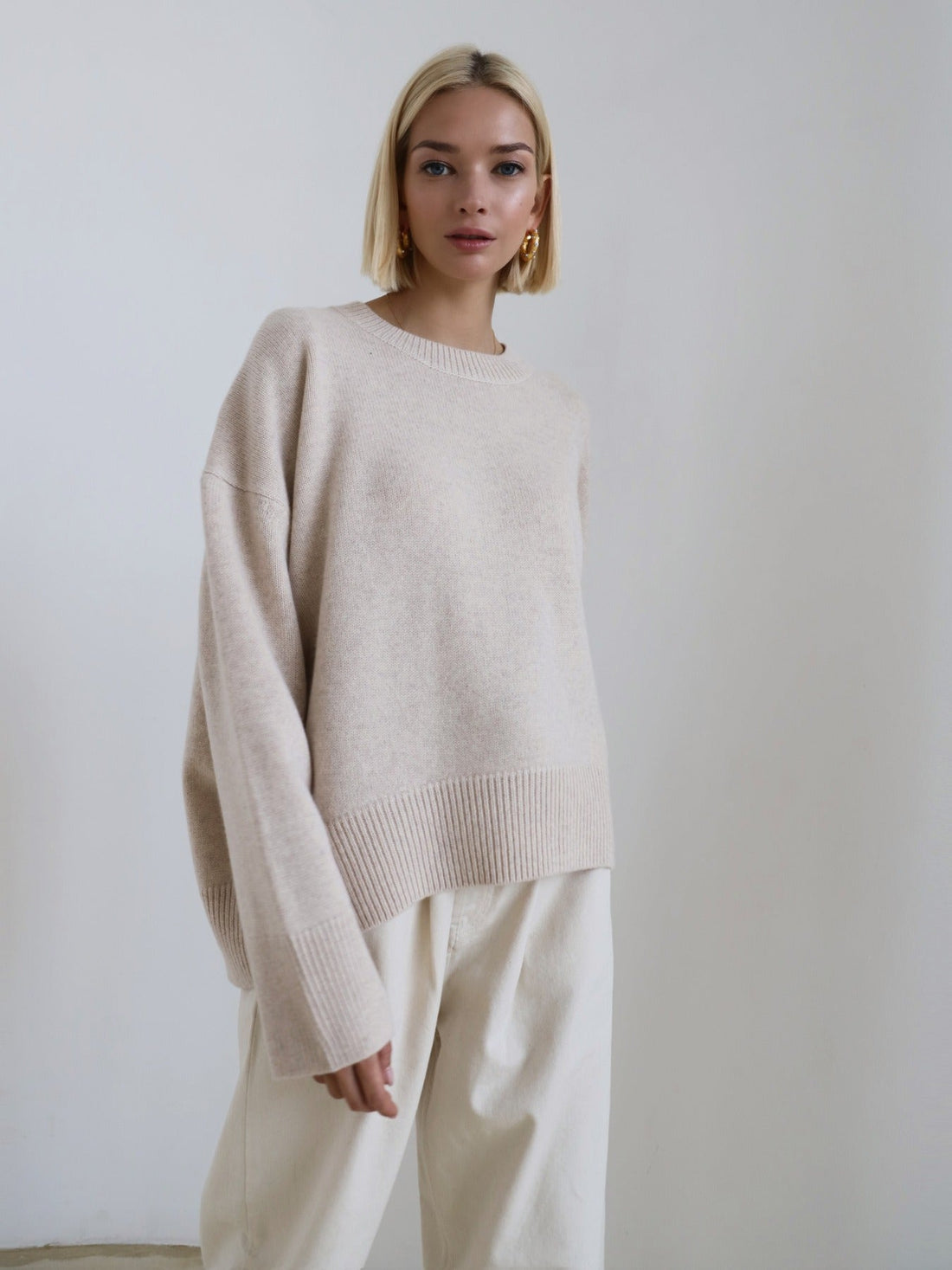 Knit Blend Oversized Fit Sweatshirt