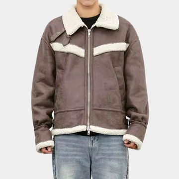 Sherpa Collar Brushed Softshell Bomber Jacket