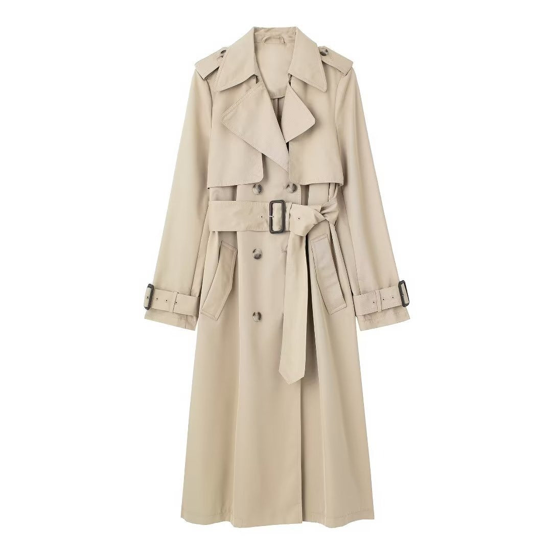 Cotton Slim Fit Double Breasted Trench Coat