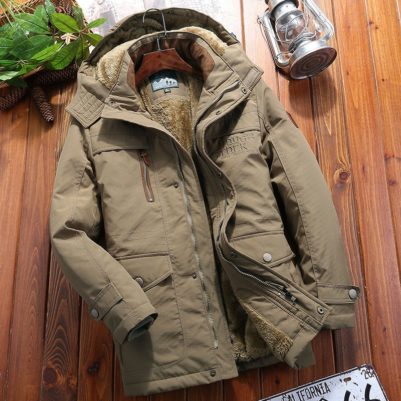 Weather Resistant Sherpa Lined Hooded Quilted Jacket