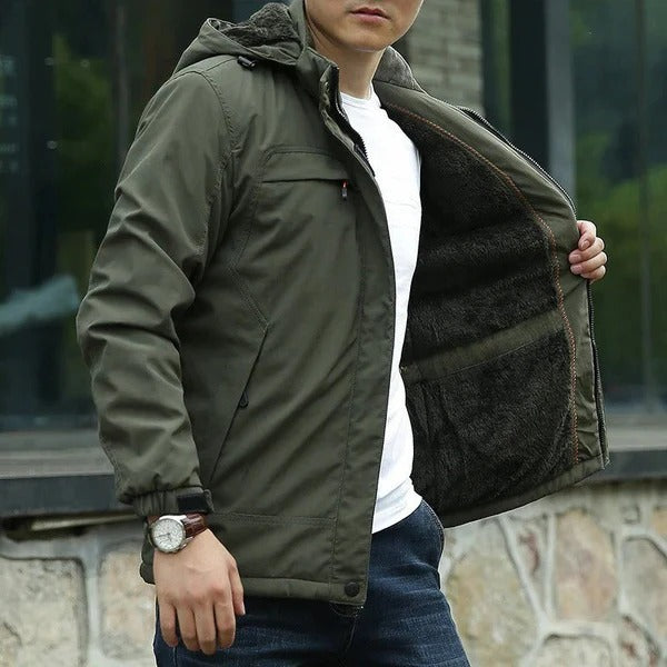 Water-Resistant Faux Fur Lined Hooded Jacket