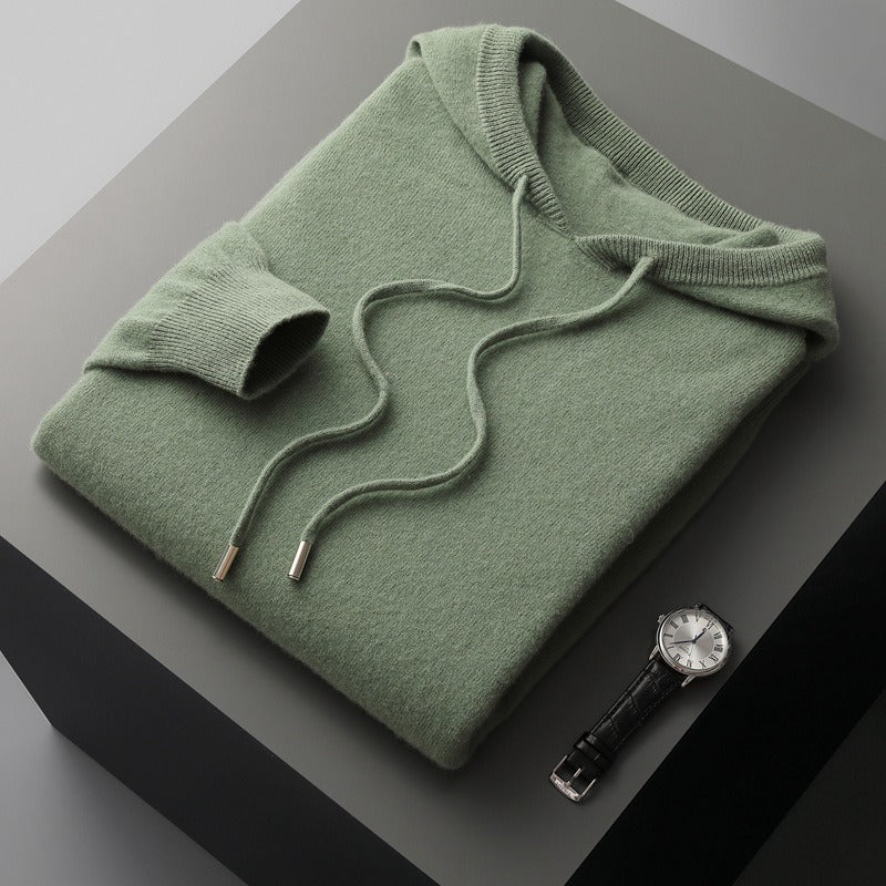 Soft Wool Knit Relaxed Fit Hoodie