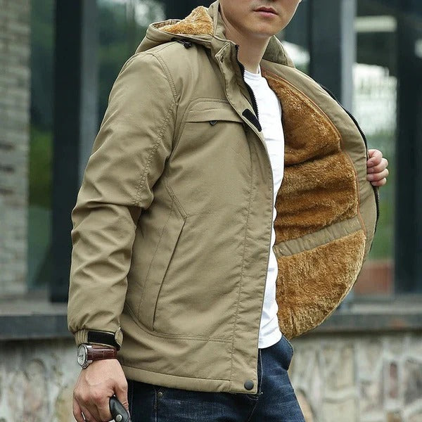 Water-Resistant Faux Fur Lined Hooded Jacket