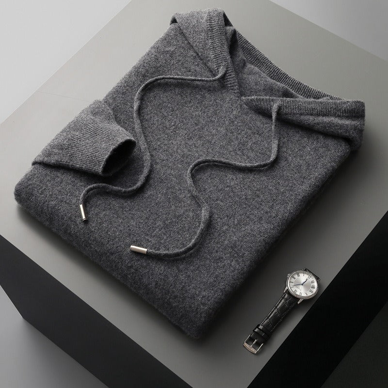 Soft Wool Knit Relaxed Fit Hoodie