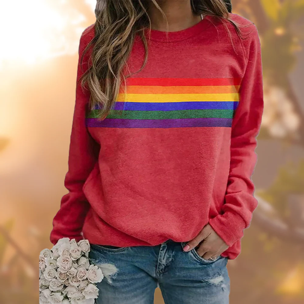 Soft Knit Striped Relaxed Pullover Sweater