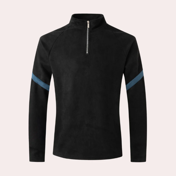 Wool Blend Relaxed Fit Quarter Zip Pullover