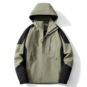 Water-Resistant Adjustable Hood Outdoor Jacket