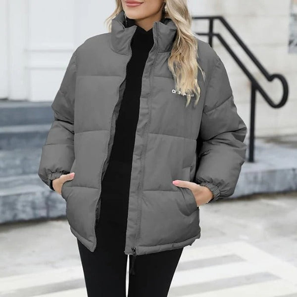 Padded High Collar Relaxed Fit Jacket