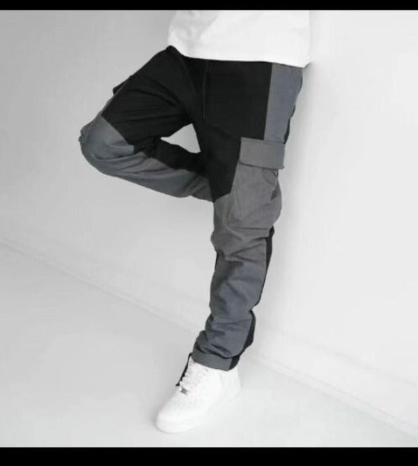Patchwork Loose Tapered Fit Cargo Pants