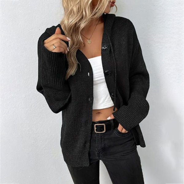 Wool Blend Hooded Relaxed Knit Vest