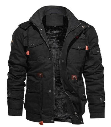 Fleece Lined High Collar Regular Fit Coat
