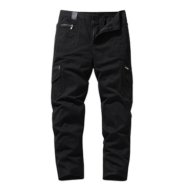 Cotton Blend Multi Zipper Loose Fit Pants
