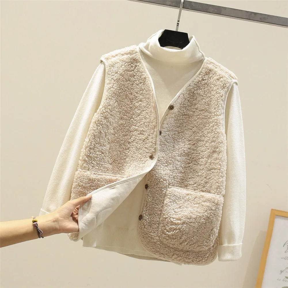 Sherpa Fleece Relaxed Fit Puffer Gilet