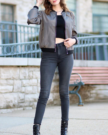 Wind-Resistant Relaxed Fit Bomber Jacket