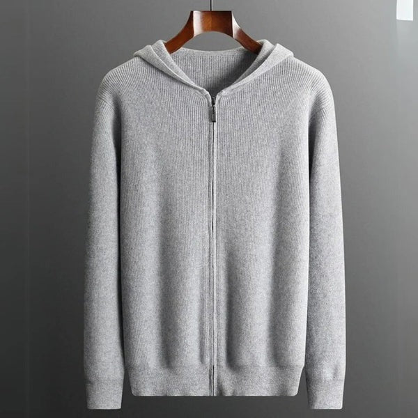 Wool Blend Relaxed Fit Zip Hoodie