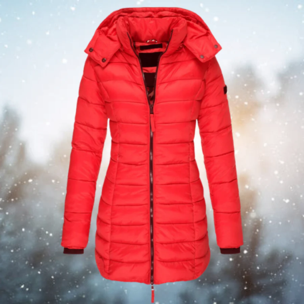 Tailored Fit Detachable Hood Long Puffer Jacket