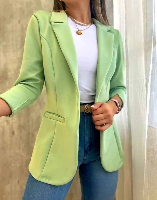Structured Notched Lapel Tailored Blazer