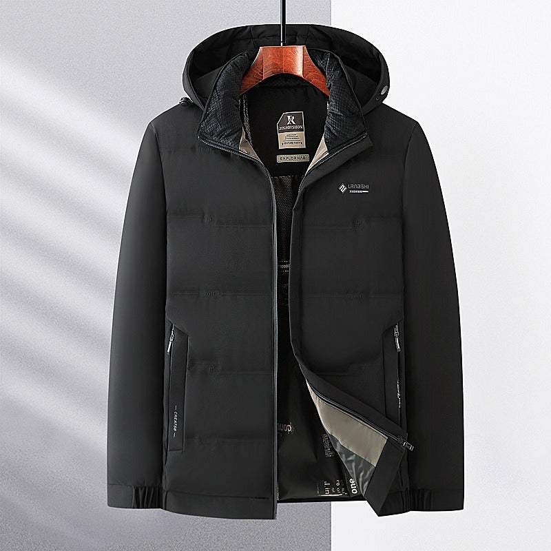 Water-Resistant Insulated Quilted Hooded Jacket