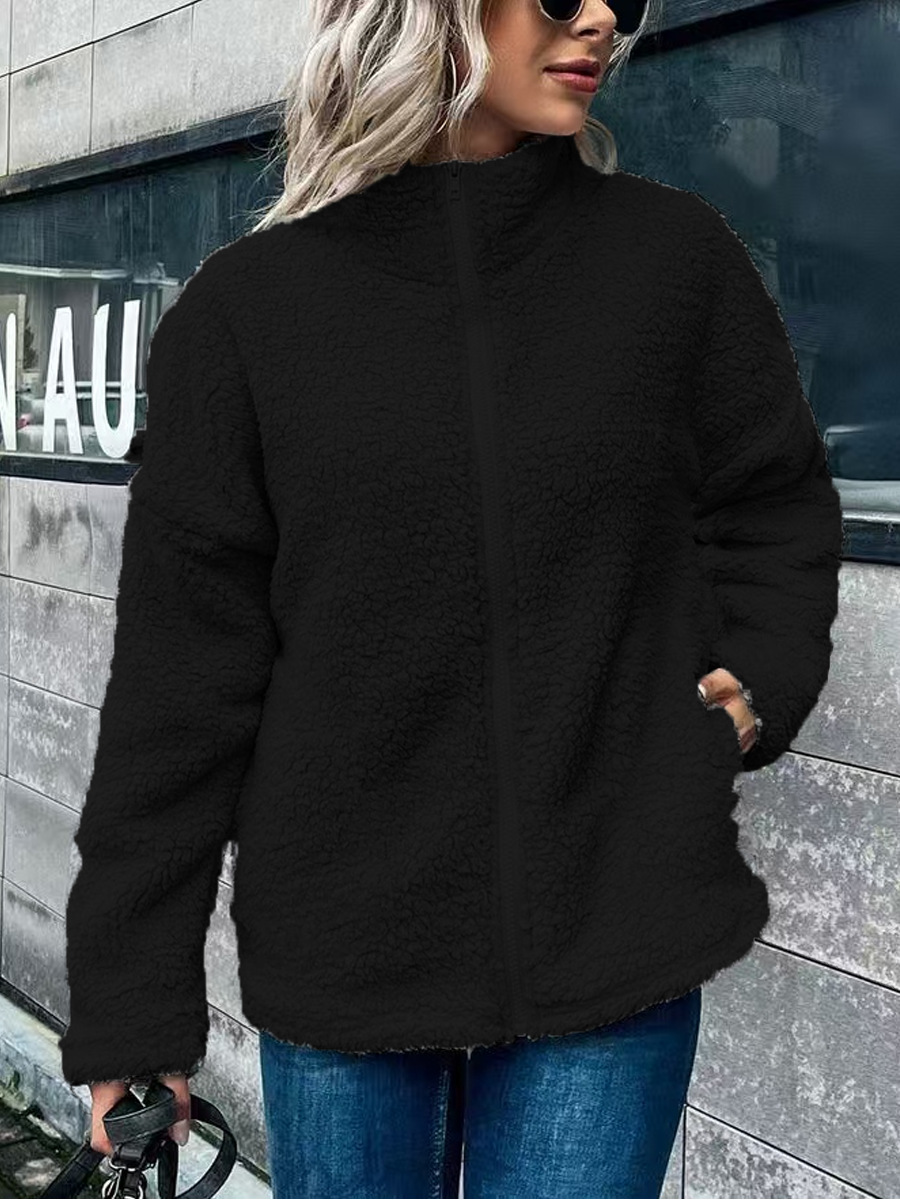 Wool Blend Oversized Fit Fleece Coat