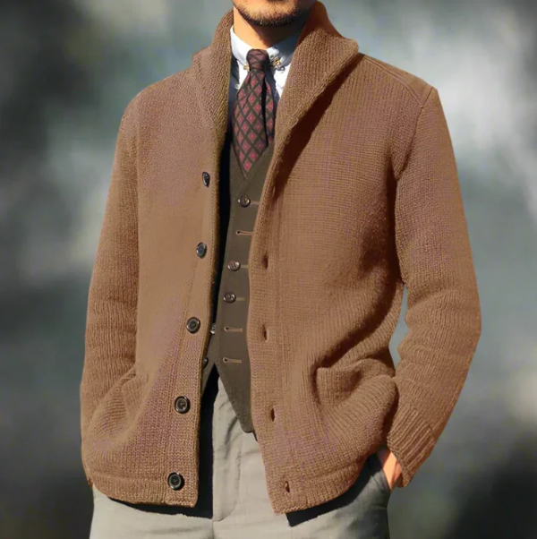 Wool Blend Textured Classic Fit Knit Jacket