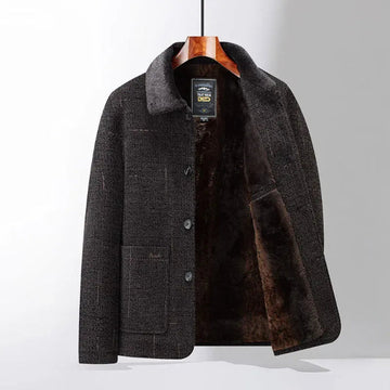 Wool Plush Lined Classic Fit Coat