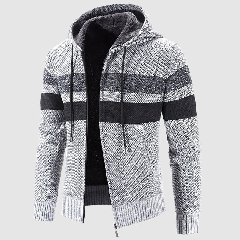Knit Hooded Full Zip Jacket