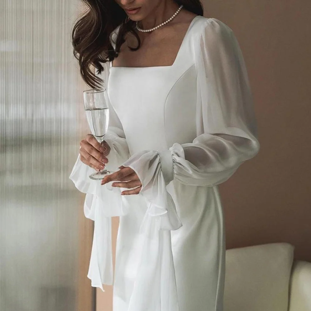 Fitted Bodice Sheer Long Sleeves Maxi Dress