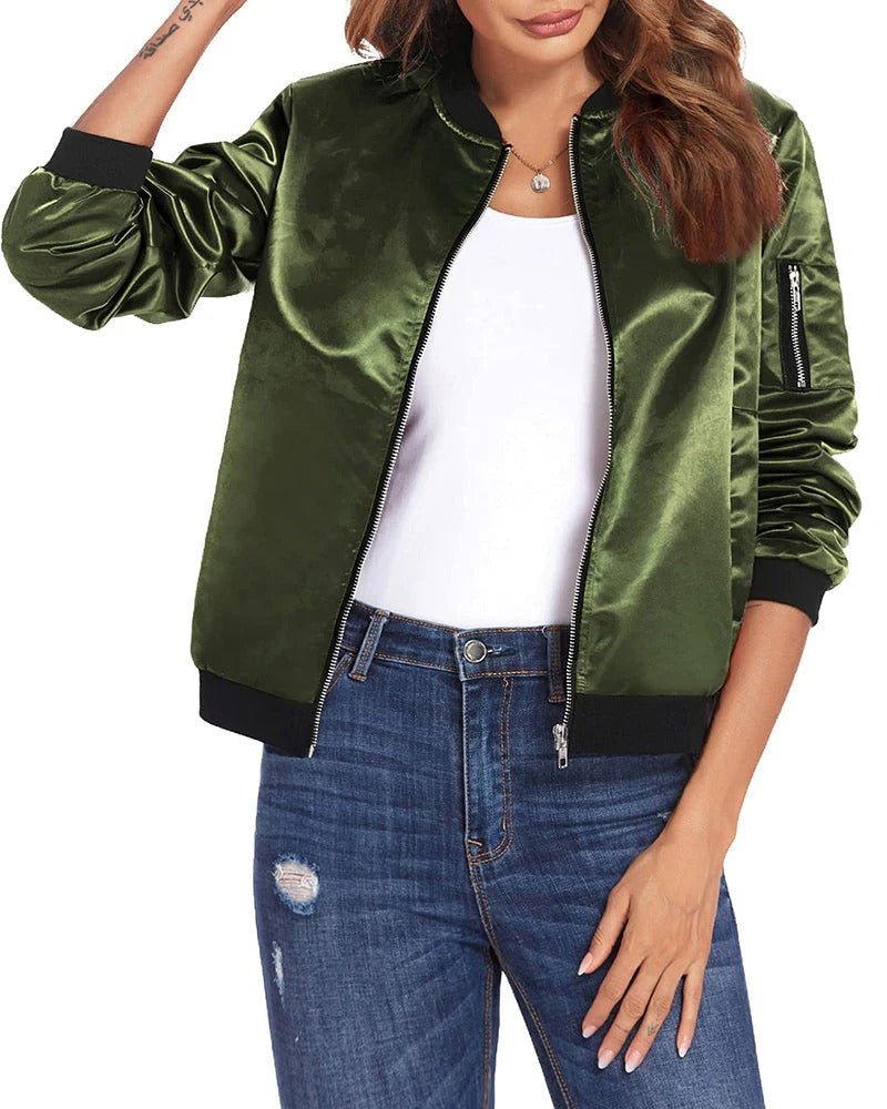 Wind-Resistant Relaxed Fit Bomber Jacket